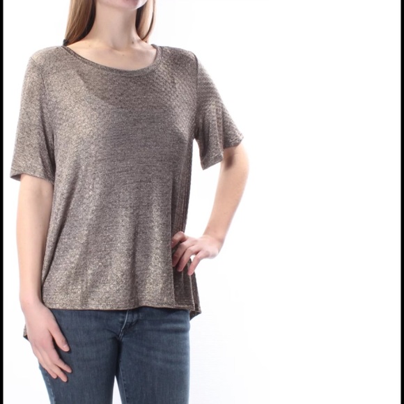 One Clothing gold metallic short sleeves tunic top - Picture 1 of 8